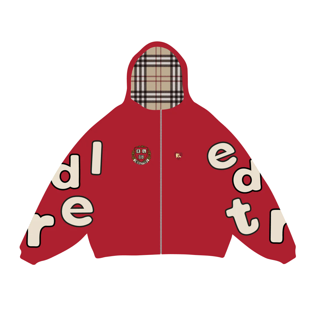 RED LETTERS RL Uni Scattered Zip Up - Red