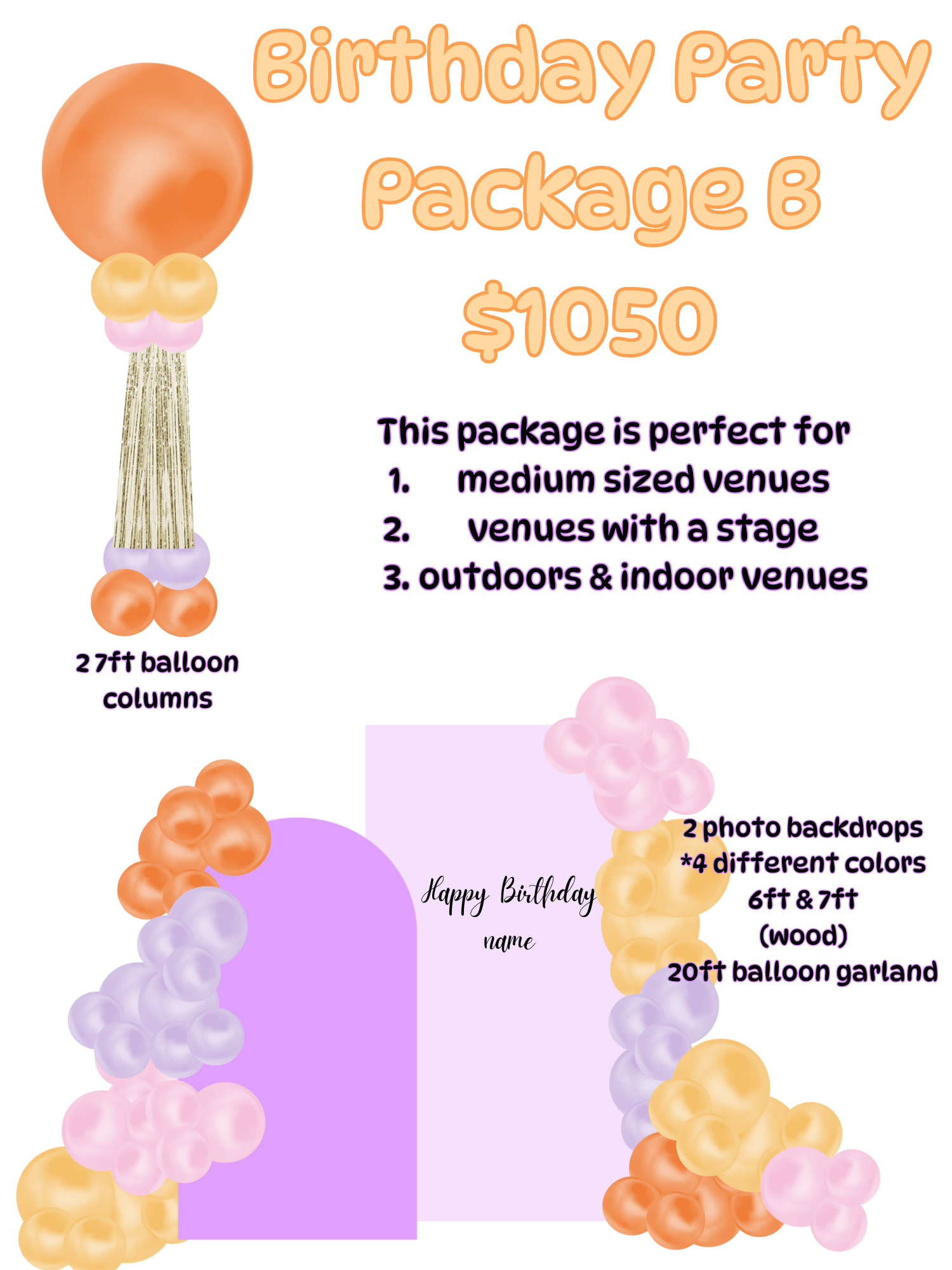 Birthday Party Balloon Decor Packages Buncha Balloons LLC