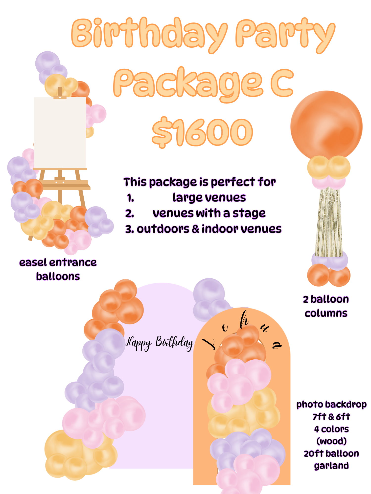 Birthday Balloon Decor Packages from Buncha Balloons LLC