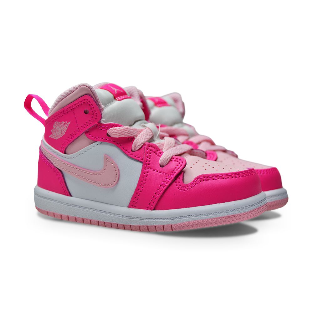 Infants Nike Jordan 1 Mid TD Fierce Pink FD8782 116 White Medium Soft Pink Infants Nike Foot World 3