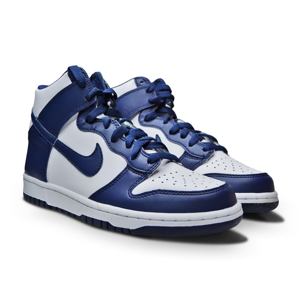 nike dunk high retro white navy