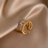 Luxury Zircon Gold Plated Rings For Woman|Gothic Finger Ring Jewelry For Wedding Party Girl's