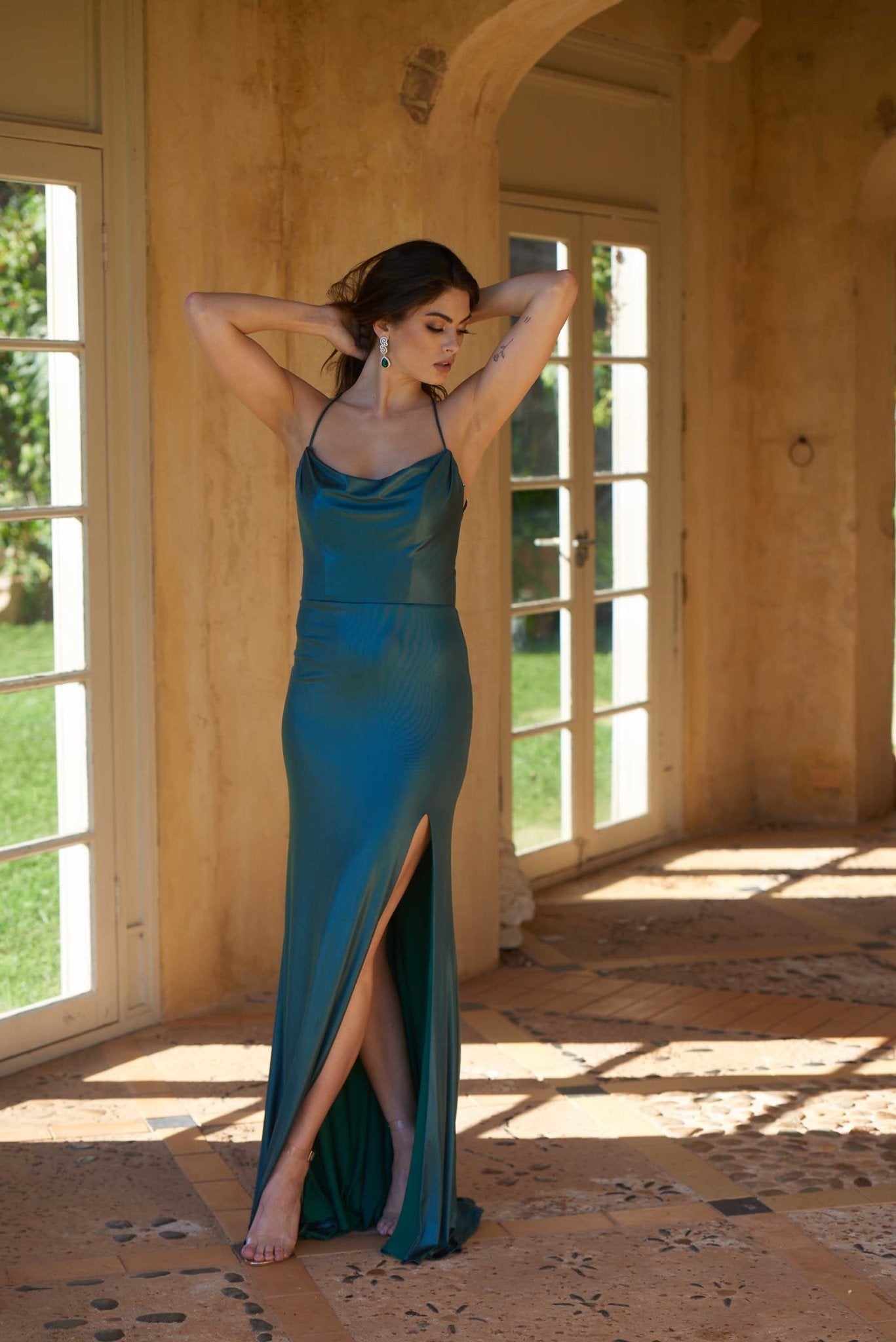 Piper Slinky Formal Dress – PO858 Forest | Sentani Boutique