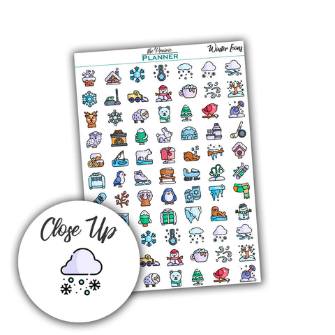 Winter Bucket List Planner Stickers