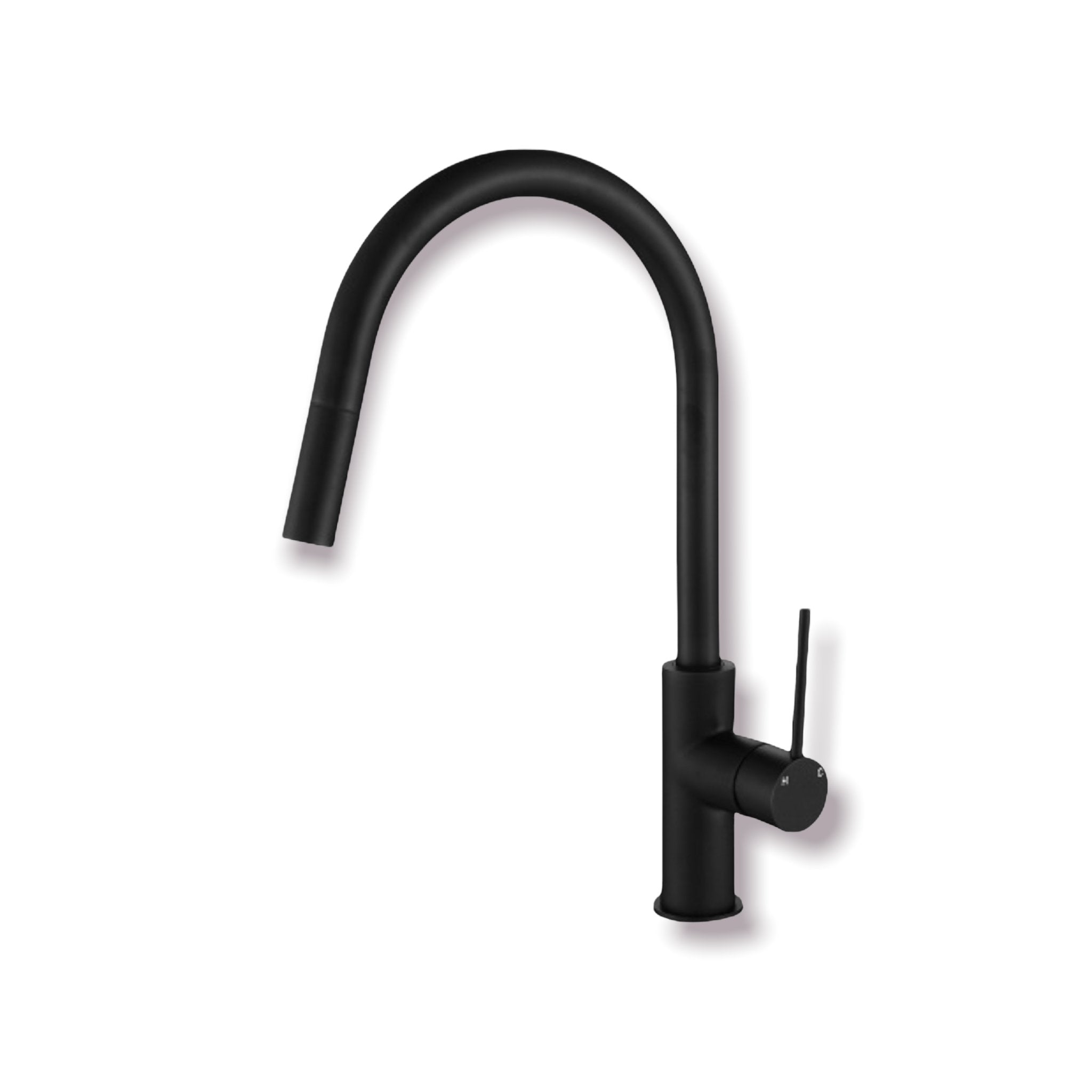 Clara Matte Black Gooseneck Pull Out Sink Mixer Timeless Bathroom