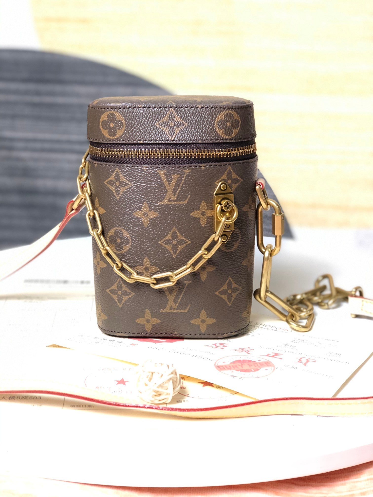 LV Louis Vuitton MONOGRAM CANVAS PHONE BOX HANDBAG INCLINED SHOULDER BAG