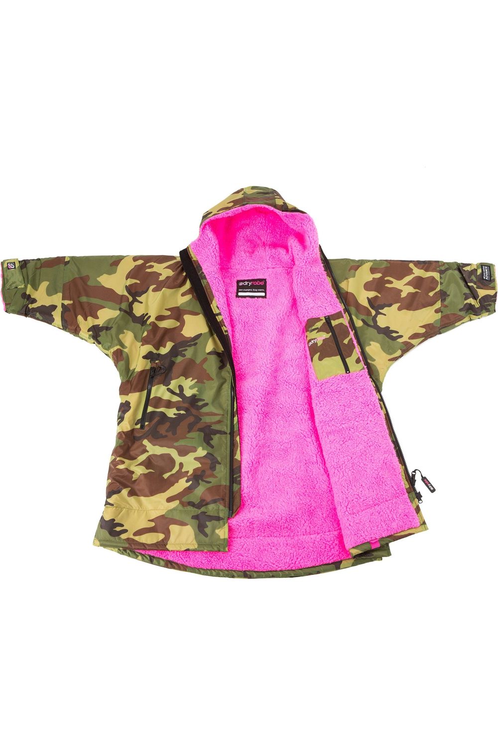 Dryrobe Advance Kids Long Sleeve Camo/Pink