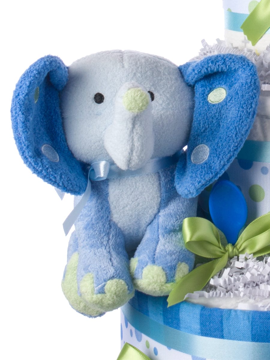 Lil&#39; Baby Cakes Lil&#39; Blue Elephant 3 Tier Diaper Cake for Boys