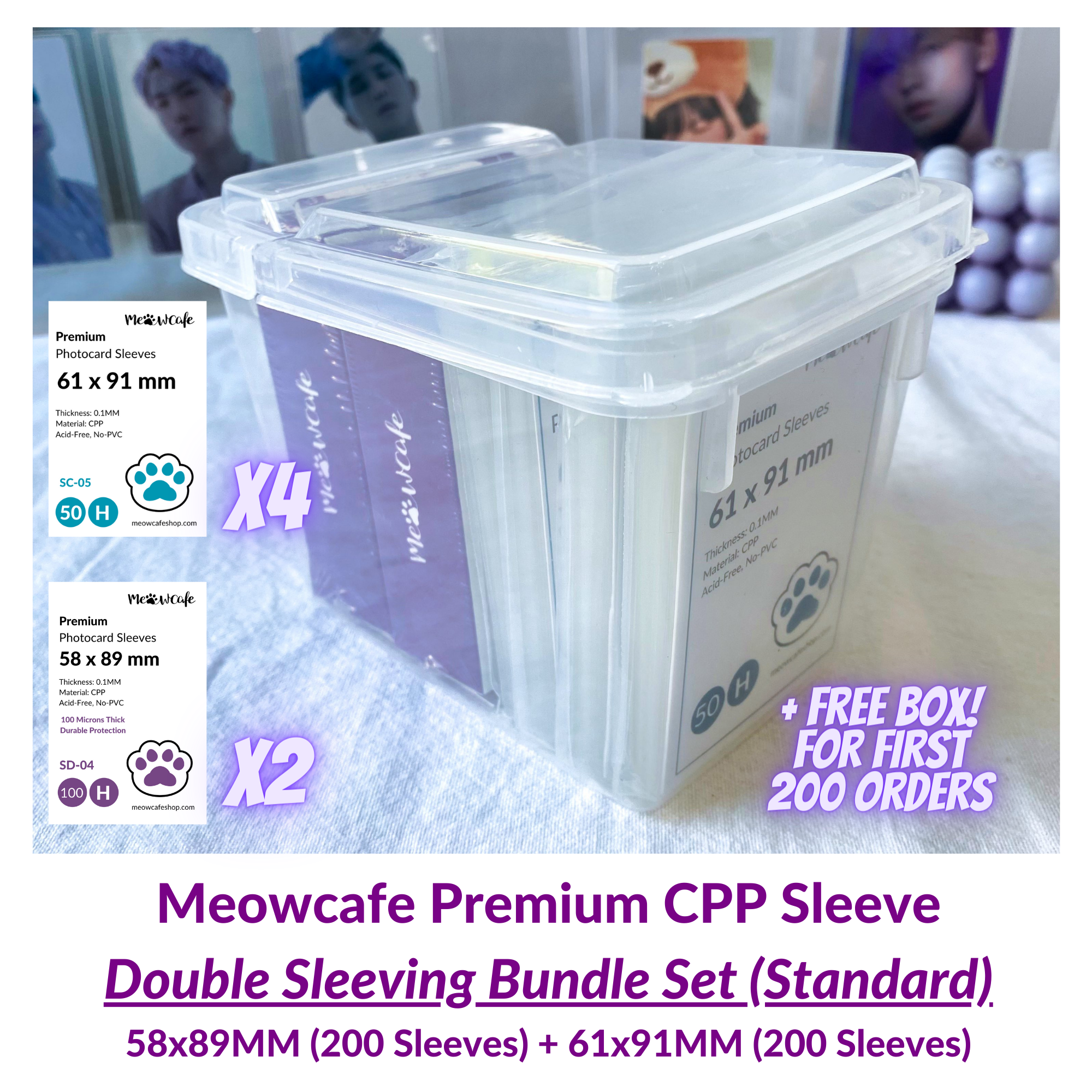 7 Sections Matte Clear Photocard and Sleeves Storage Organizer Box