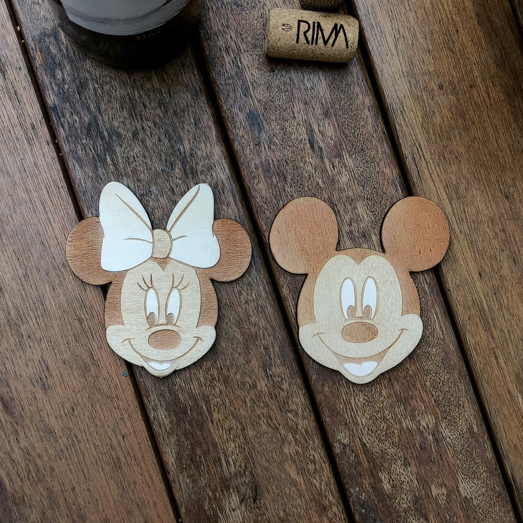 Mickey and Minnie Round Coaster Set- 4 1/2