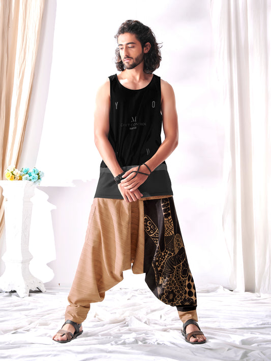 Men's Arabic Vintage Boho Hippy Red Harem Pants Aladdin Balloon Pyjamas