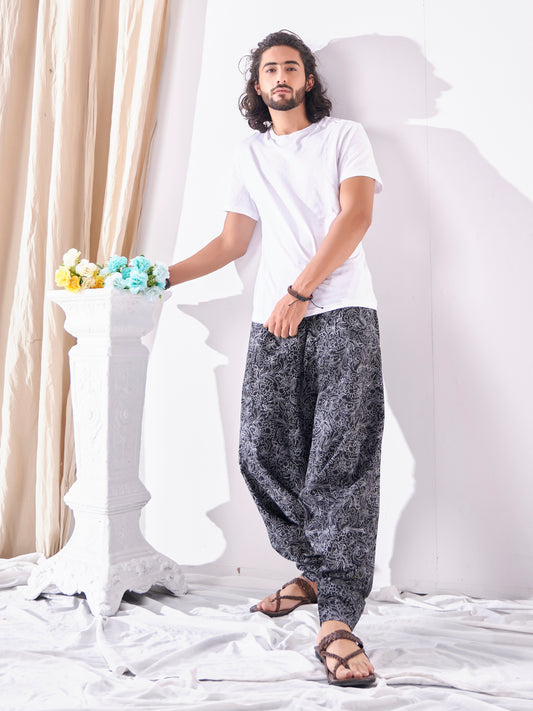 Men's Arabic Vintage Boho Hippy Red Harem Pants Aladdin Balloon Pyjamas