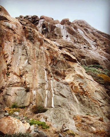 Morro Rock, a granite volcano remnant in Morro Bay on California's Central coast in San Luis Obispo county