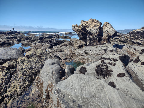 Tide pool rocks on Vista Del Mar Beach in Shell Beach in San Luis Obispo county