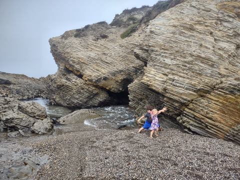 Sea caves in Spooner's Cove in Montaña de Oro State Park near Morro Bay in San Luis Obispo county 