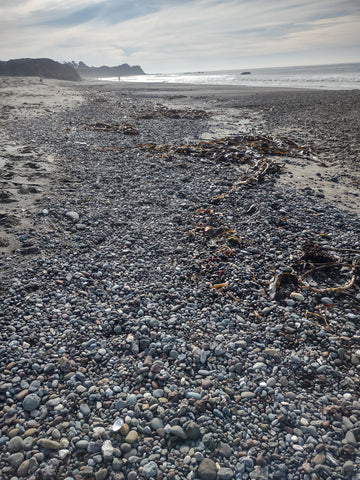 Beautiful stones on San Simeon State Beach from the Washburn Day Use Area on California's central coast  