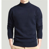 Men Sweater Solid Pullovers Mock Neck  Fashion Undershirt