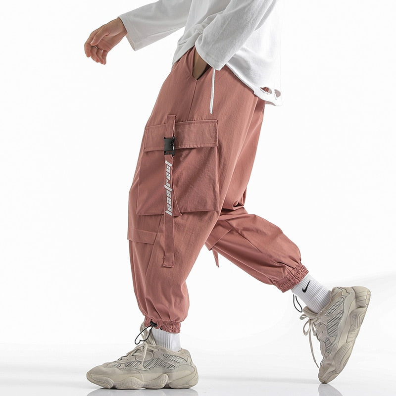 Men‘s Jogger Sweatpants Big Pocket Trousers Male Fashion Harem Pants S
