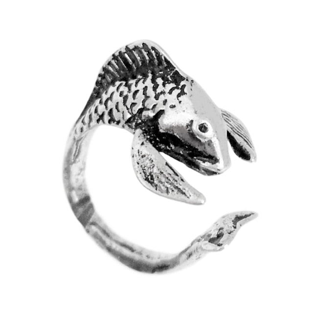 Jewelry Ancient Silver Color Punk Hip Hop Adjustable Boho Frog