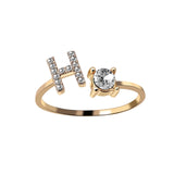 Initials Name Alphabet Creative Finger Ring Trendy Party Jewelry