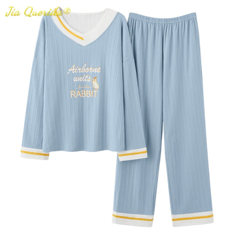 New Casual Sleepwear Cotton Big Size Women Pajamas