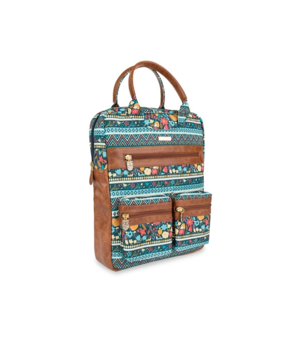 Flora Birds Canvas Laptop Bag