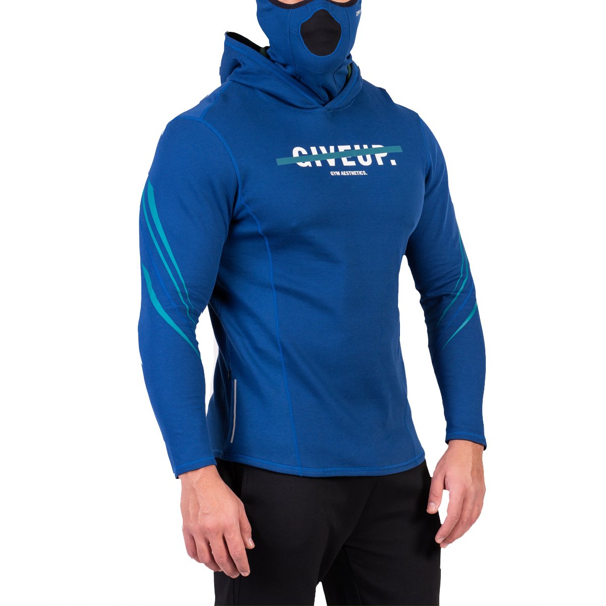 blue hooded t shirt