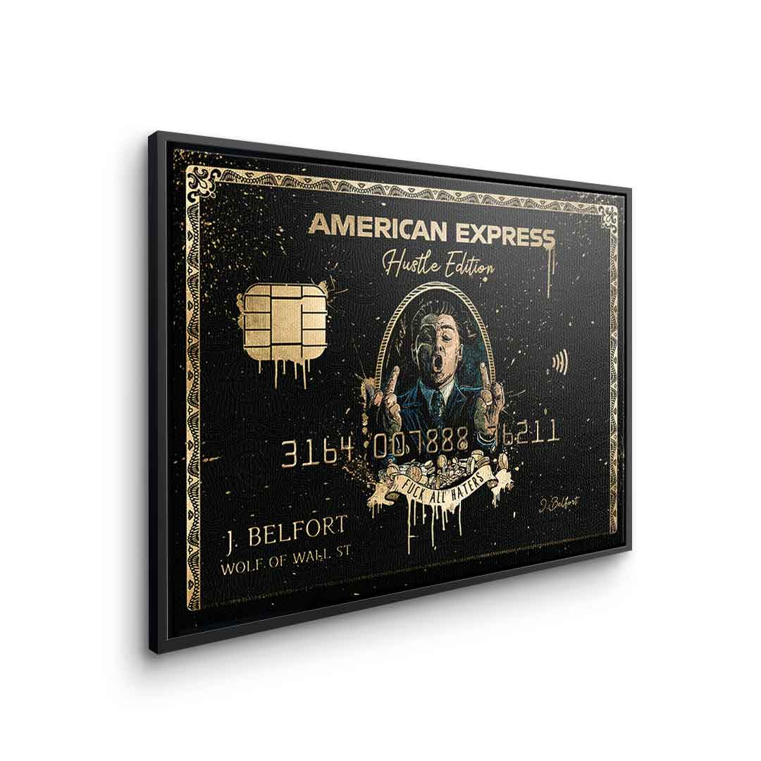 American Express Amex Wall Street Canvas Art Hustle Edition black
