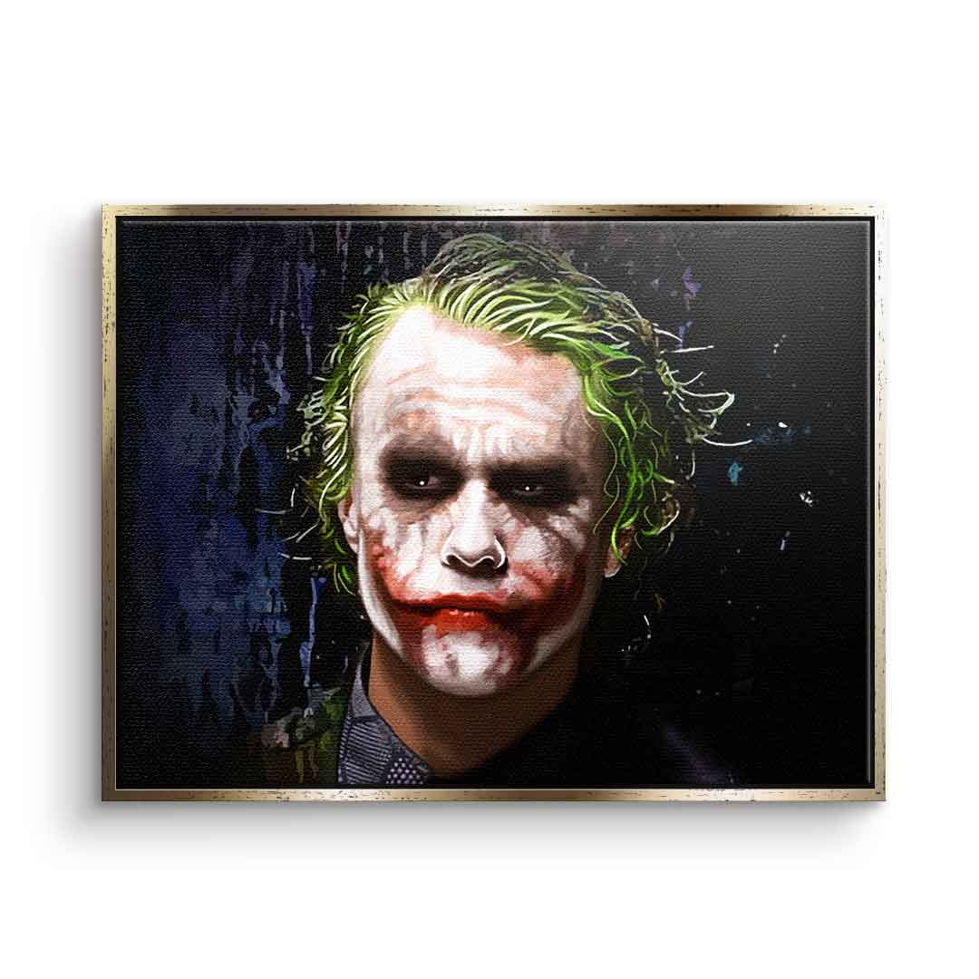 Canvas Art crazy Joker Batman portrait movie TV character black with