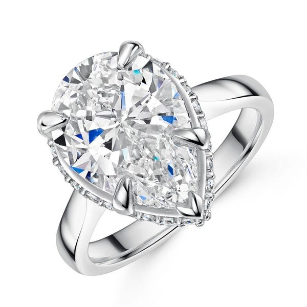 Lauren: Pear Diamond Engagement Ring, Mixed Metal | Ken & Dana Design