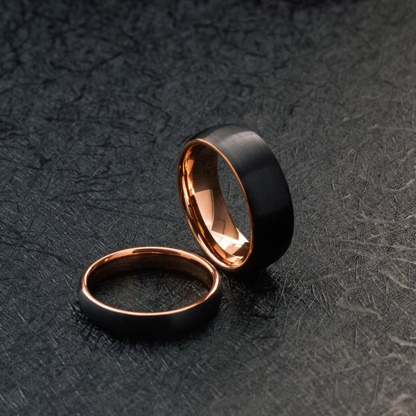 Couple Rings Titanium Black CZ Mens Ring Band Women's Wedding Ring Sets |  eBay