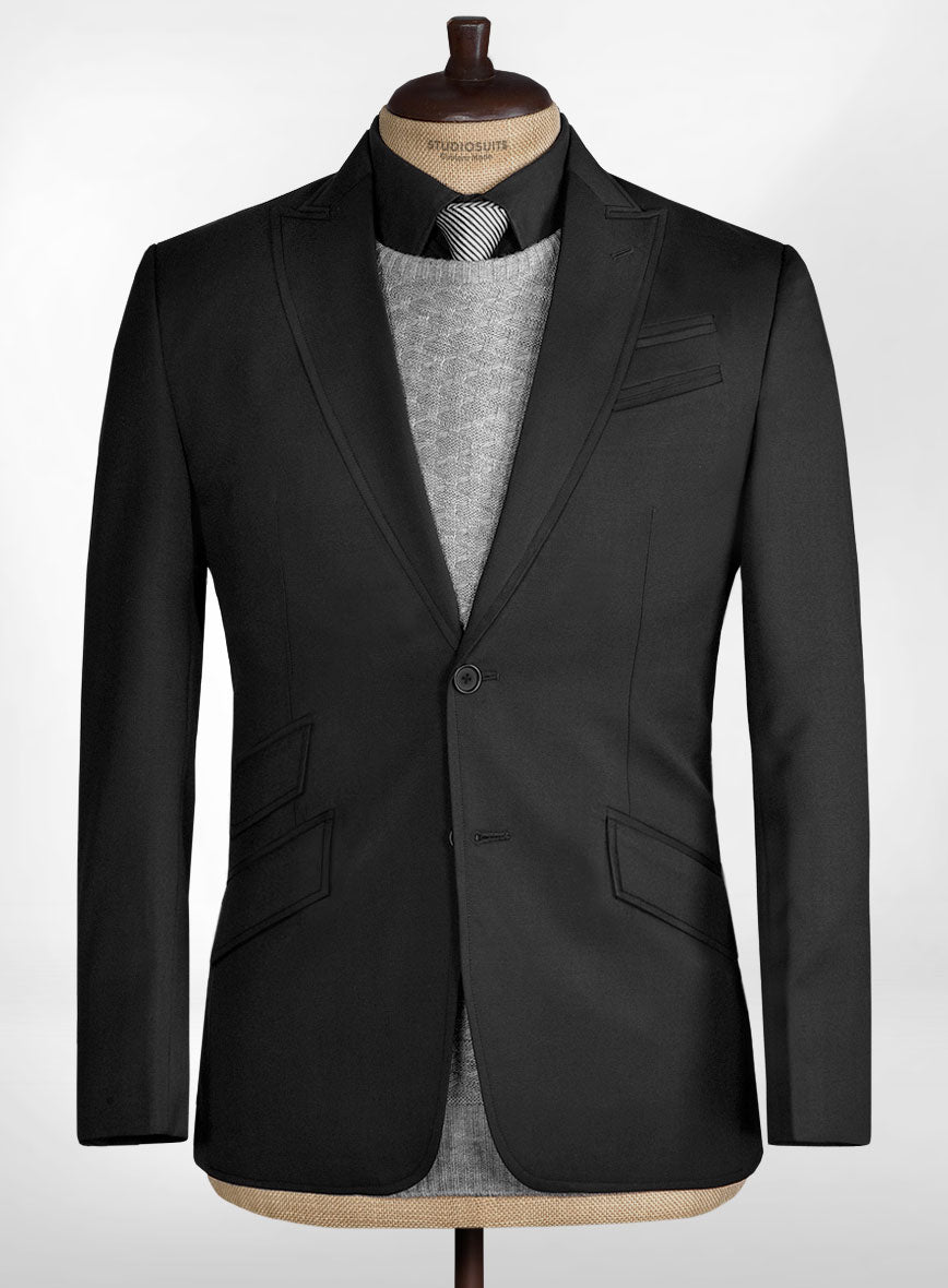 Black Merino Wool Manhattan Style Sports Coat