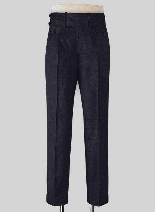 Pure Collection Cotton Stretch Trousers, Navy at John Lewis & Partners