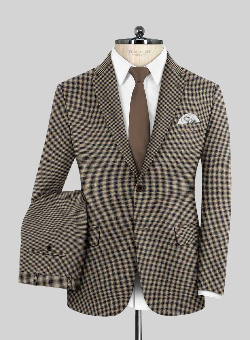 Brown Black Houndstooth Suit