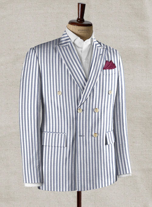 Suit Spotlight: The Caccioppoli Seersucker Blue Stripe Suit – StudioSuits