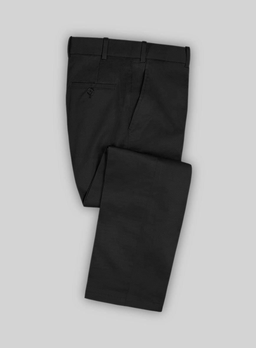 Scabal Black Cotton Stretch Pants – StudioSuits