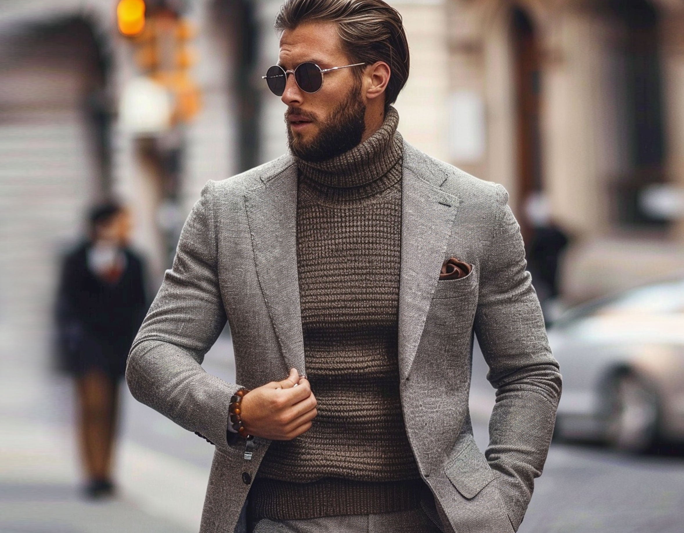 Turtlenecks With Suit Colors