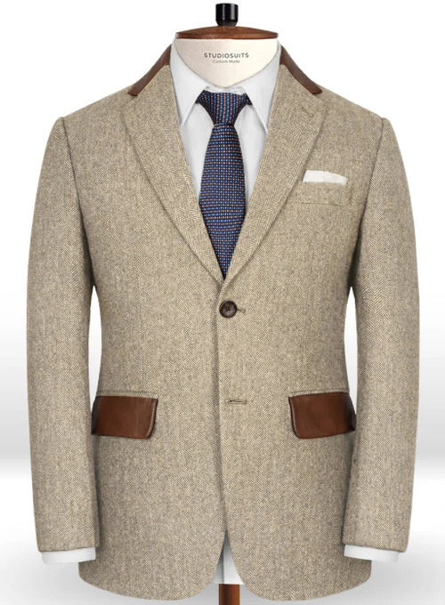 Suit Spotlight: The Leather Trim Tweed Suit – StudioSuits