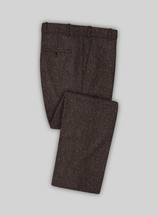 Dark Brown Donegal Tweed Pants | He Spoke Style