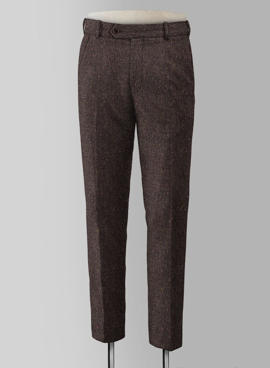 Brown Flecks Donegal Tweed Pants