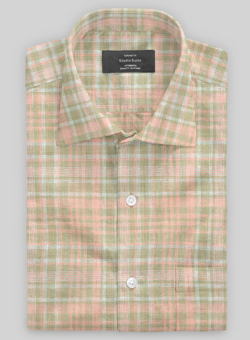 Adolfo Checks Linen Shirt