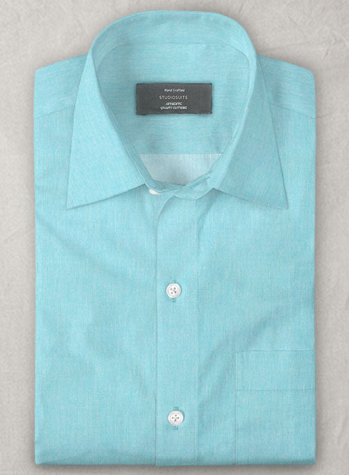 Aqua Blue Luxury Twill Shirt