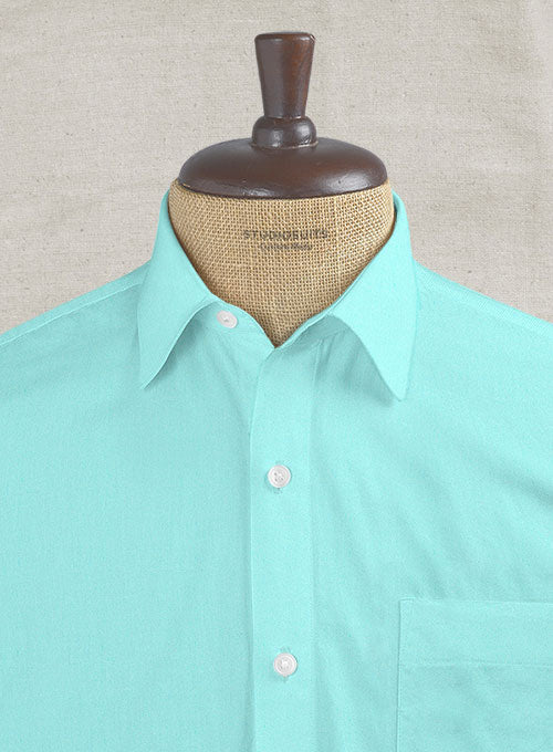 Aqua Blue Stretch Poplene Shirt