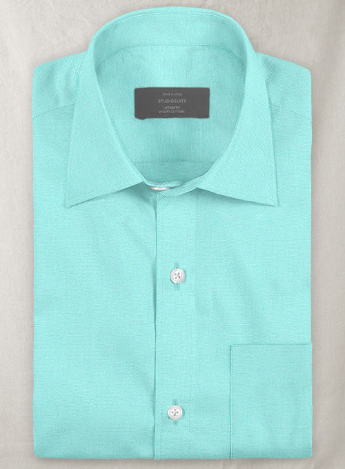 Aqua Blue Stretch Poplene Shirt