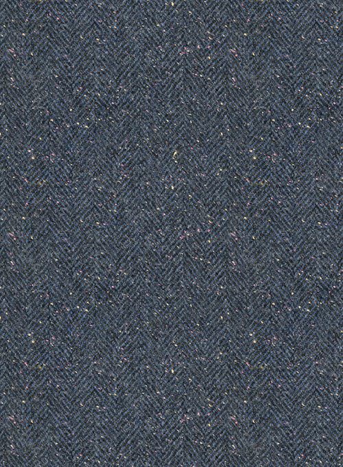 Arc Blue Herringbone Flecks Donegal Tweed Suit