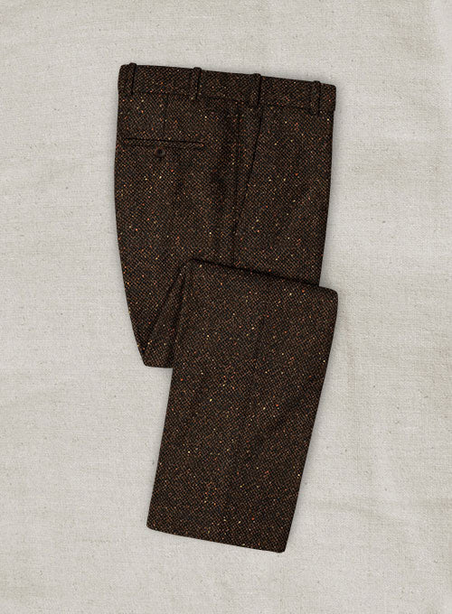 Basket Weave Brown Tweed Pants