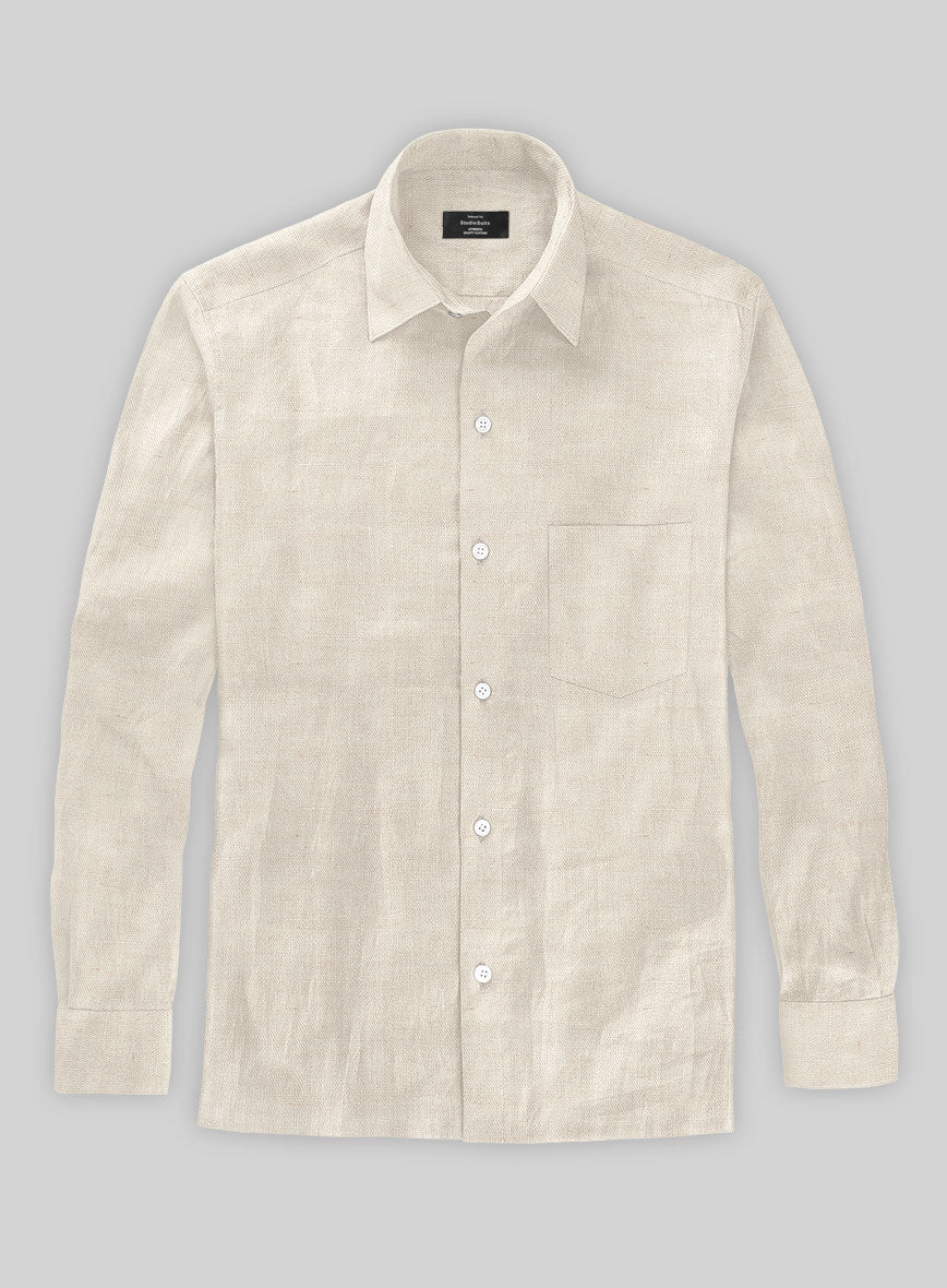 Beige Cotton Linen Shirt