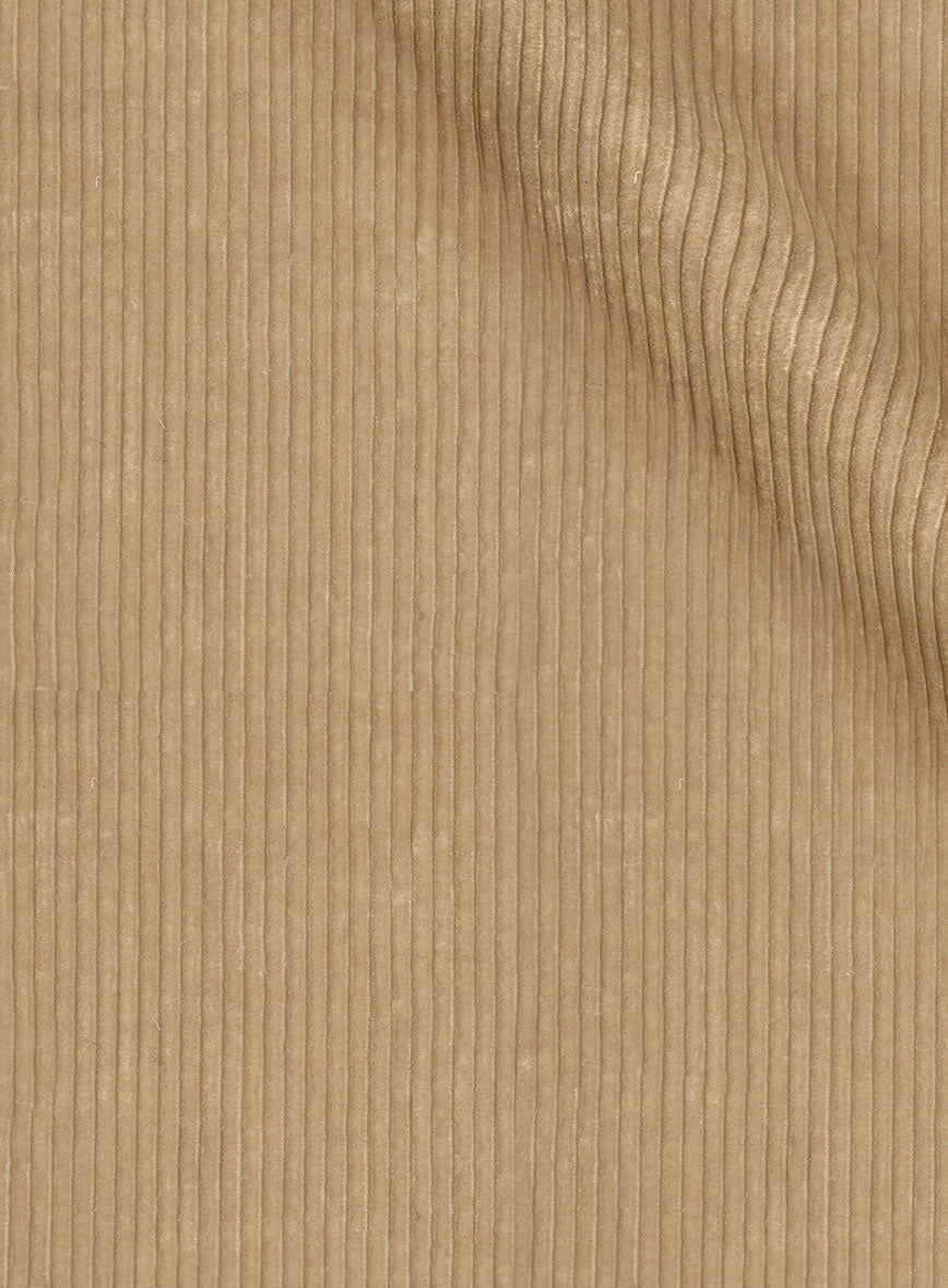 Beige Thick Stretch Corduroy Suit