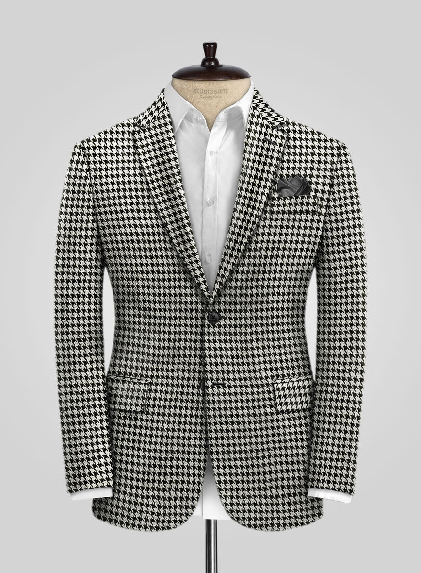 Big Houndstooth BW Tweed Suit- Ready Size