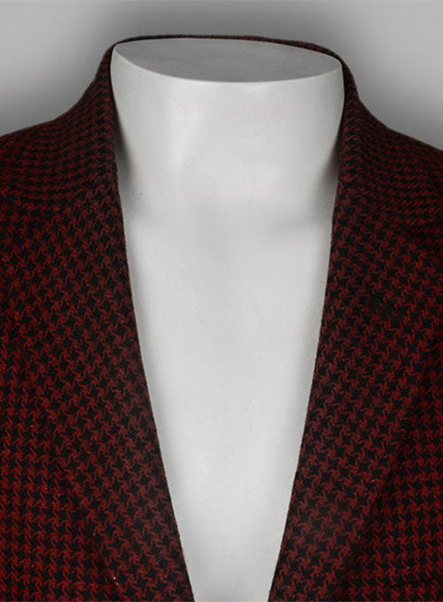 Big Houndstooth Red Tweed Jacket